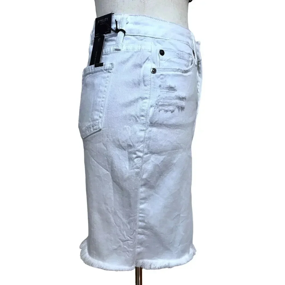 Fidelity Denim NWT White Jean Mini Skirt Women 25